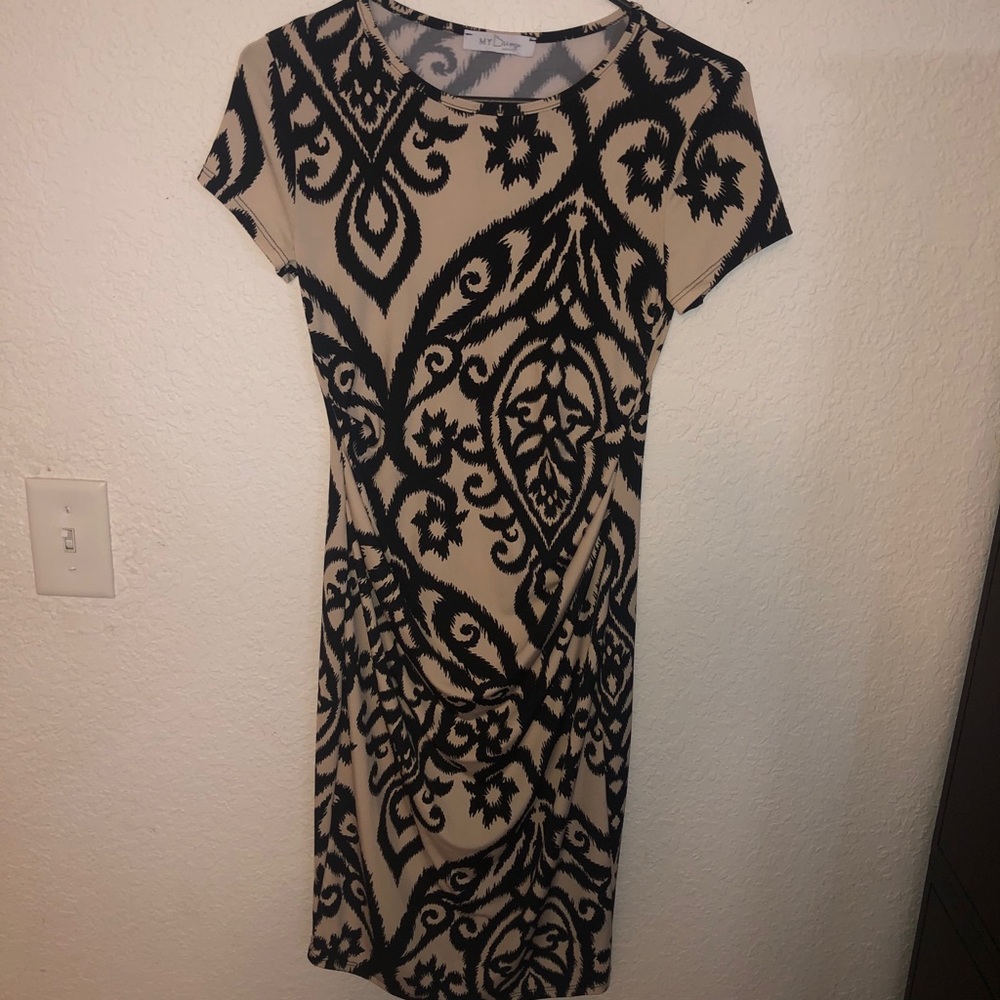 Short Sleeved silky feel Spandex Maternity Dress